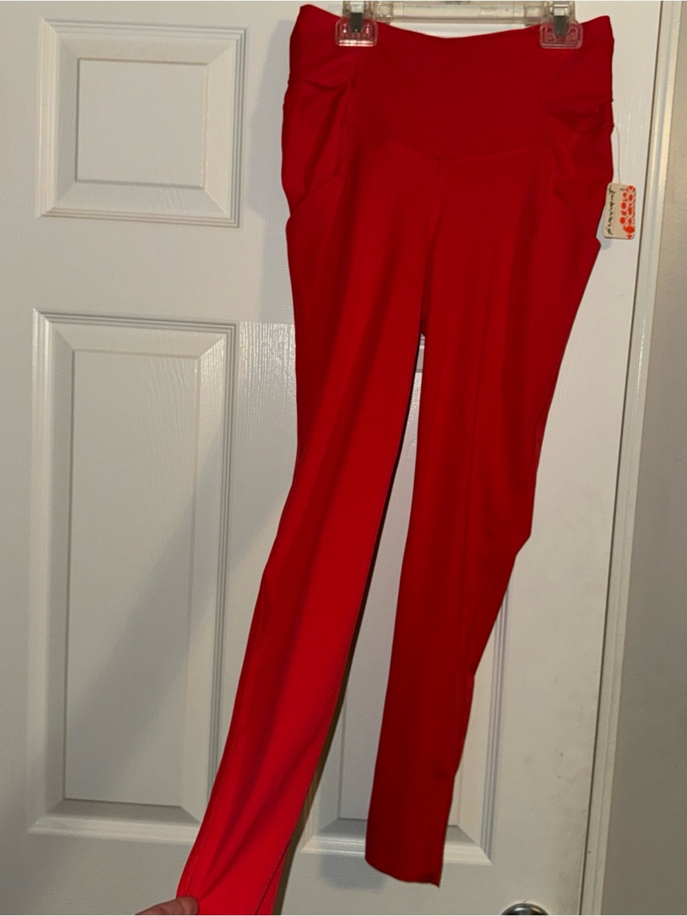 Free People Red High-Waist Leggings